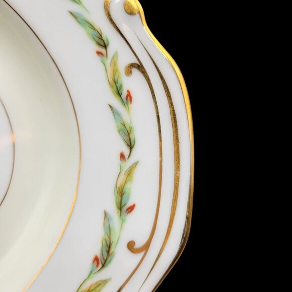 Occupied Japan Imperial China Oval Serving Platter Bird of Paradise Gold Trim - Picture 3 of 6